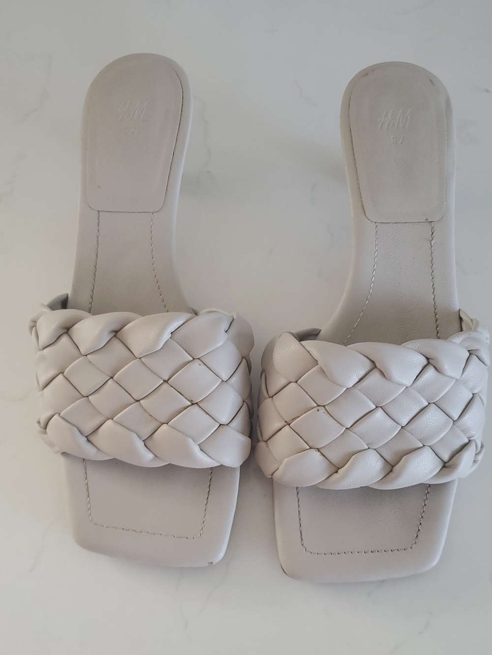 H&M Braided Slide Mules in Light Taupe